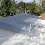 HVAC with roof in residential neighborhood