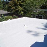 Flat white Dura-Foam roof. Sprayed foam.