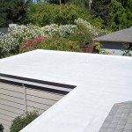 Flat white Dura-Foam roof. sprayed foam application.