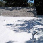 Polyurethane roof on flat section of roof