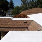Spray foam partially installed on roof