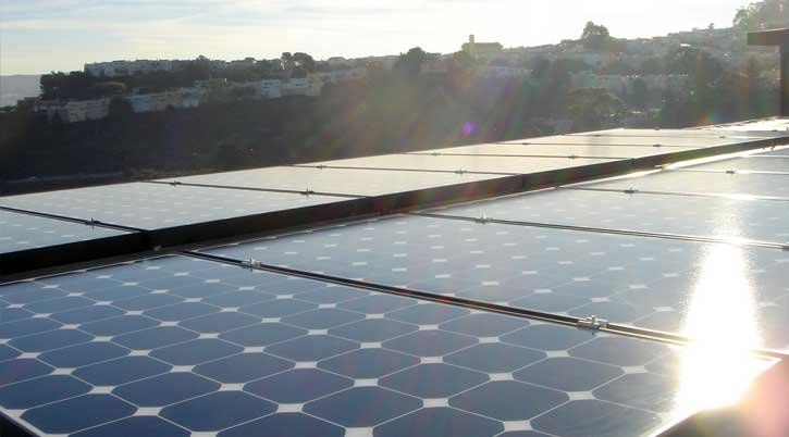 Dura-Foam solar foam roof overlooking neighborhood